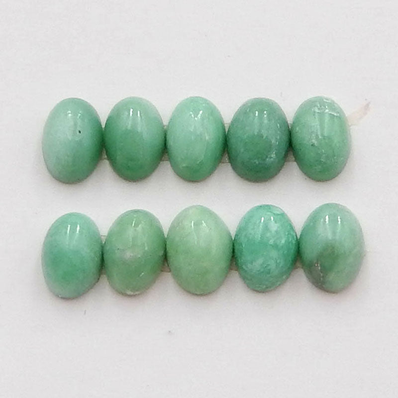 10 pcs Natural Turquoise Cabochons 6x4x3mm, 1.7g