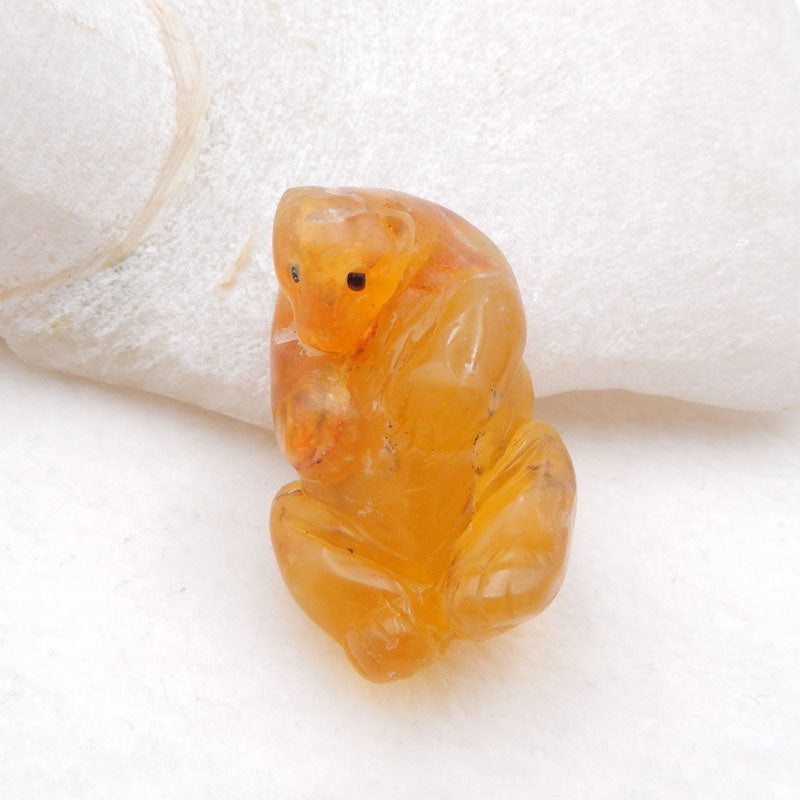 Natural Red Agate Carved bear Cabochon 39x24x16mm, 15.6g