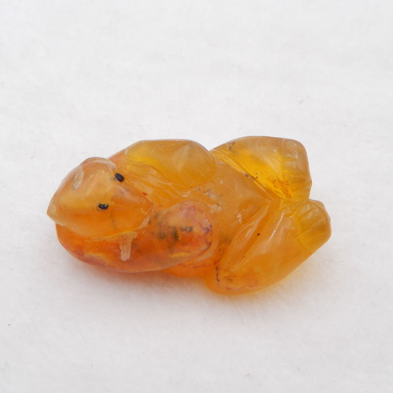 Natural Red Agate Carved bear Cabochon 39x24x16mm, 15.6g