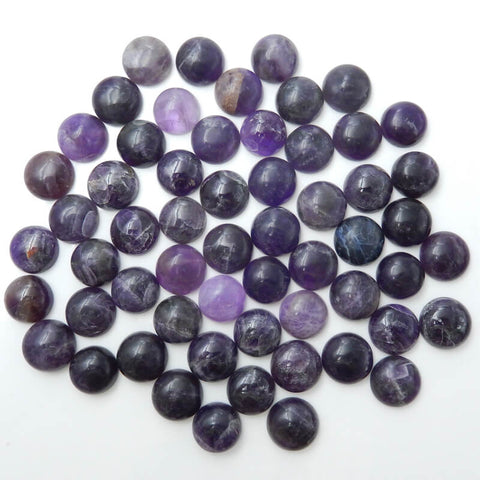1 Piece Round Gemstone Cabochons, Amethyst, Obsidian, Tiger's Eye, Red Tiger's Eye and Sodalite, about 16x16x7mm, 2-3g - MyGemGarden