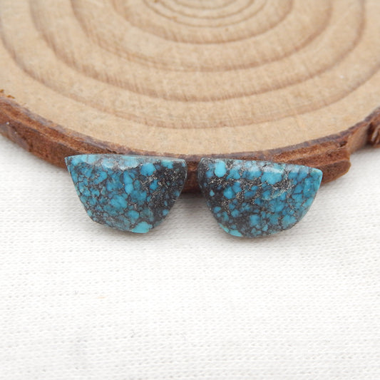 Natural stone Nugget Turquoise cabochon Pair, 13x8x3mm, 1.3g