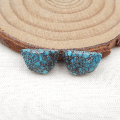 Paire de cabochons Pépite Turquoise pierre naturelle, 13x8x3mm, 1.3g