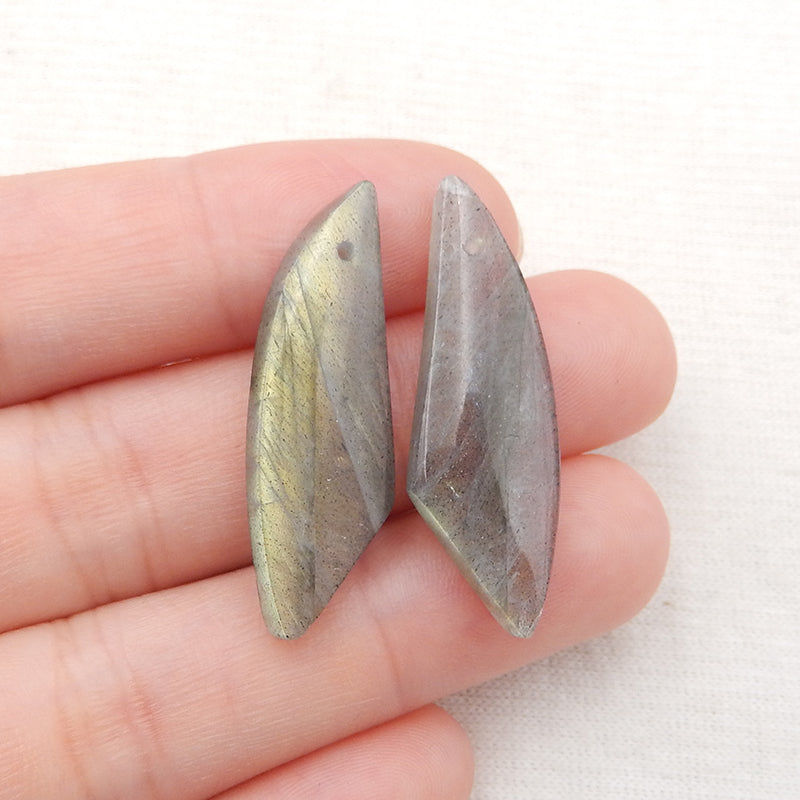 Natural Labradorite Earring Beads 31x10x4mm, 4.0g