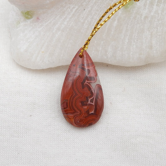 Natural Crazy Lace Agate Pendant Bead 28X15X5mm, 2.7g