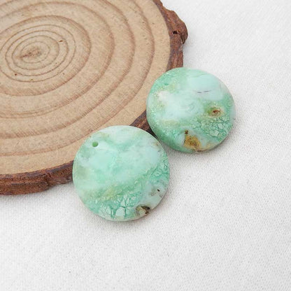 Natural Chrysoprase Earring Beads 18x18x4mm, 5.3g