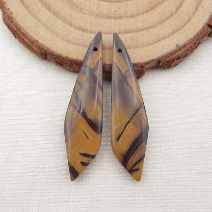 Natural Red Creek Jasper Earring Beads 37x9x4mm, 3.8g