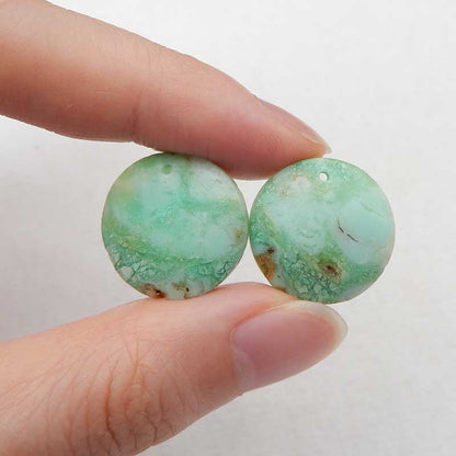Natural Chrysoprase Earring Beads 18x18x4mm, 5.3g