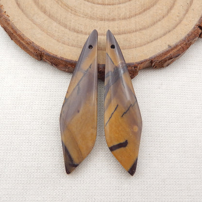 Natural Red Creek Jasper Earring Beads 37x9x4mm, 3.8g