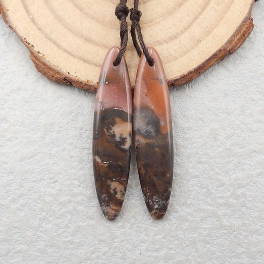 Natural Ocean Jasper Earring Beads 41x9x4mm, 4.7g