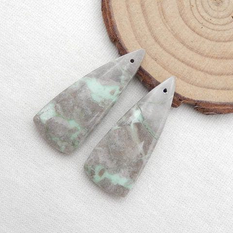 Natural Variscite Earring Beads 37x15x2mm, 8.9g
