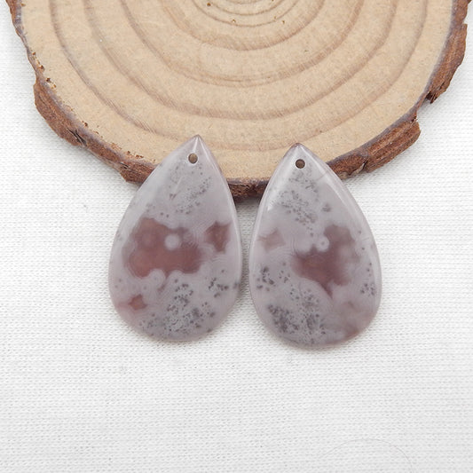 Natural Purple Agate Earring Beads 27x18x3mm, 5.1g