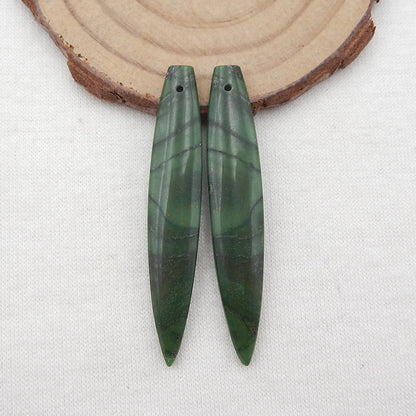 Natural Buddstone (African Jade) Earring Beads 49x9x4mm, 6.0g