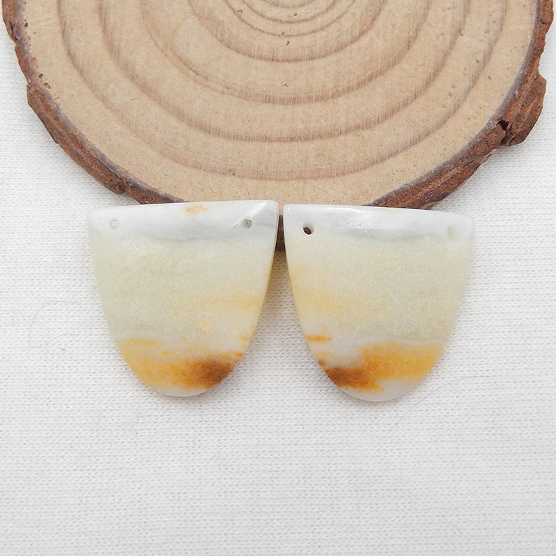 Paire de boucles d'oreilles en pierres précieuses d'amazonite naturelle, 21 x 22 x 4 mm, 6,4 g