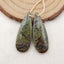 Paire de boucles d'oreilles rectangulaires en jaspe de sang de dragons naturels, pierre pour la fabrication de boucles d'oreilles, 33x13x4mm, 7.4g