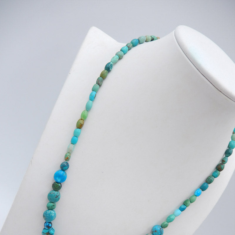 Collier de pierres précieuses turquoises naturelles, collier de bijoux, collier réglable.
