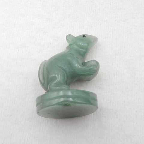 Natural Green Aventurine Carved Mouse 46x37x32mm, 43.5g