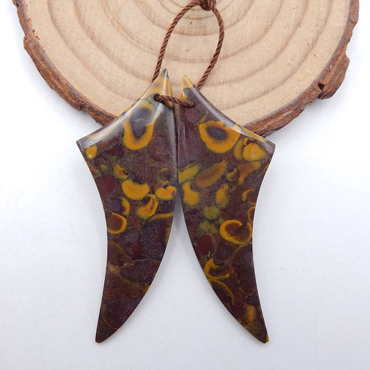 Natural Fruit Jasper Earring Beads 50X17X4mm, 7.6g