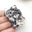 Natural White Zebra Jasper Carved Bear Pendant Bead 53x40x10mm, 41.7g