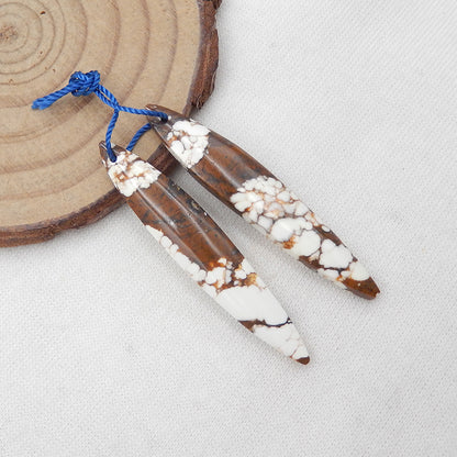 Natural Howlite Earring Beads 44x8x4mm, 5.2g