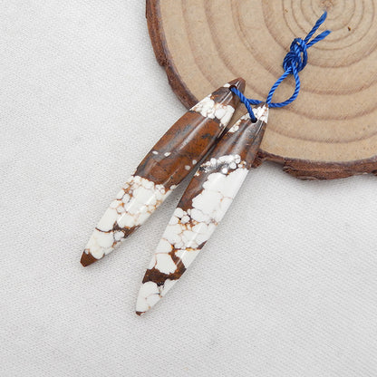 Natural Howlite Earring Beads 44x8x4mm, 5.2g