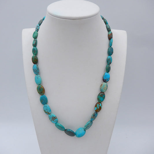 Collier de pierres précieuses turquoises naturelles, collier de bijoux, collier réglable.