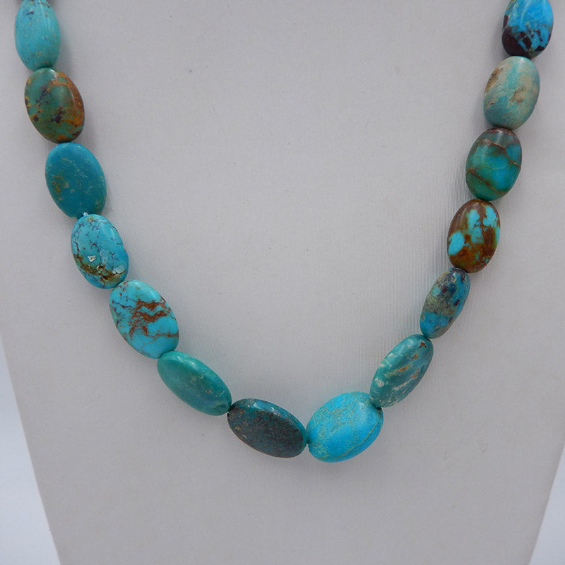 Natural Turquoise Gemstone Necklace, Jewelry Necklace, Adjustable Necklace, 1 Strand, 18-24 inch, 27g