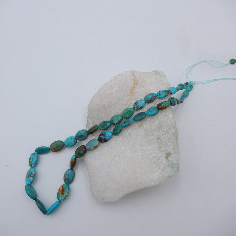 天然绿松石宝石项链，珠宝项链，可调节项链。