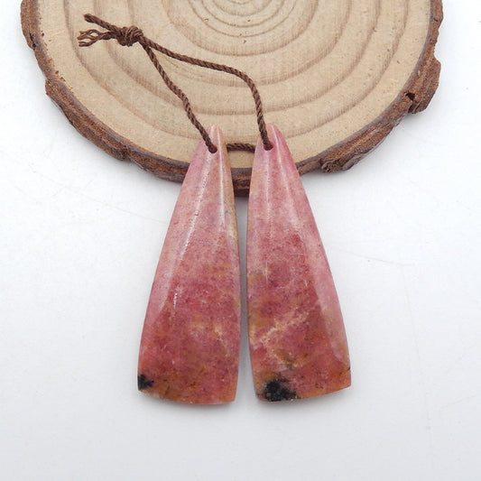 Natural Rhodonite Earring Beads 40x14x5mm, 11.8g