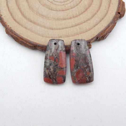 Natural African Blood Stone Earring Beads 20X10X4mm, 3.3g