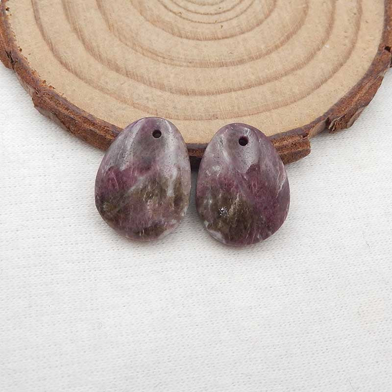 Natural Tourmaline Earring Beads 17x13x4mm, 3.6g