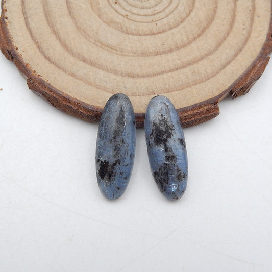 Natural Blue Kyanite Cabochons Paired 22x8x4mm, 3.3g