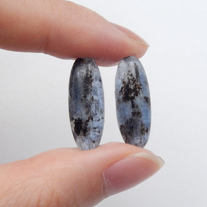Natural Blue Kyanite Cabochons Paired 22x8x4mm, 3.3g