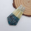 Intarsia of Prehnite, Yellow Opal and Apatite Earring Beads 46x12x4mm, 7.9g