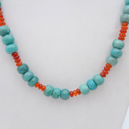 Natural Chrysocolla And Red Agate Gemstone Necklace,Jewelry Necklace ,Adjustable Necklace.