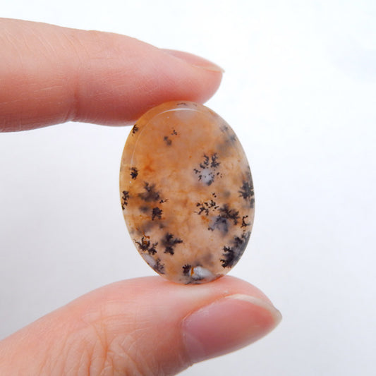 Cabochon de pierres précieuses d'agate dendritique ovale naturelle, 26x19x4mm, 3.9g