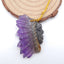 Perle pendentif en améthyste naturelle sculptée avec tête indienne, 42 x 26 x 7 mm, 10,9 g