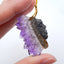 Perle pendentif en améthyste naturelle sculptée avec tête indienne, 42 x 26 x 7 mm, 10,9 g