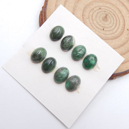 10 cabochons ovales en turquoise vert naturel, 8 x 6 x 3 mm, 2,1 g.