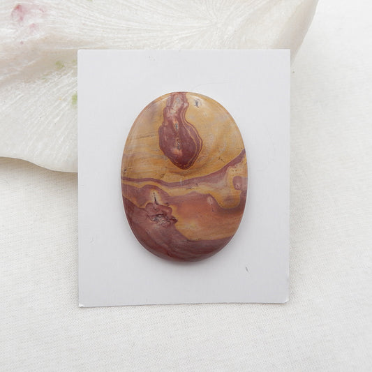 Cabochon de pierres précieuses ovales en jaspe naturel US Biggs Picture, 43 x 32 x 5 mm, 12,8 g