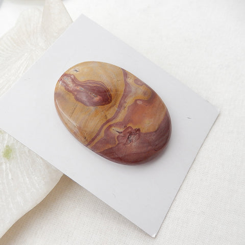 Natural US Biggs Picture Jasper 椭圆形宝石凸圆形，43x32x5mm，12.8g