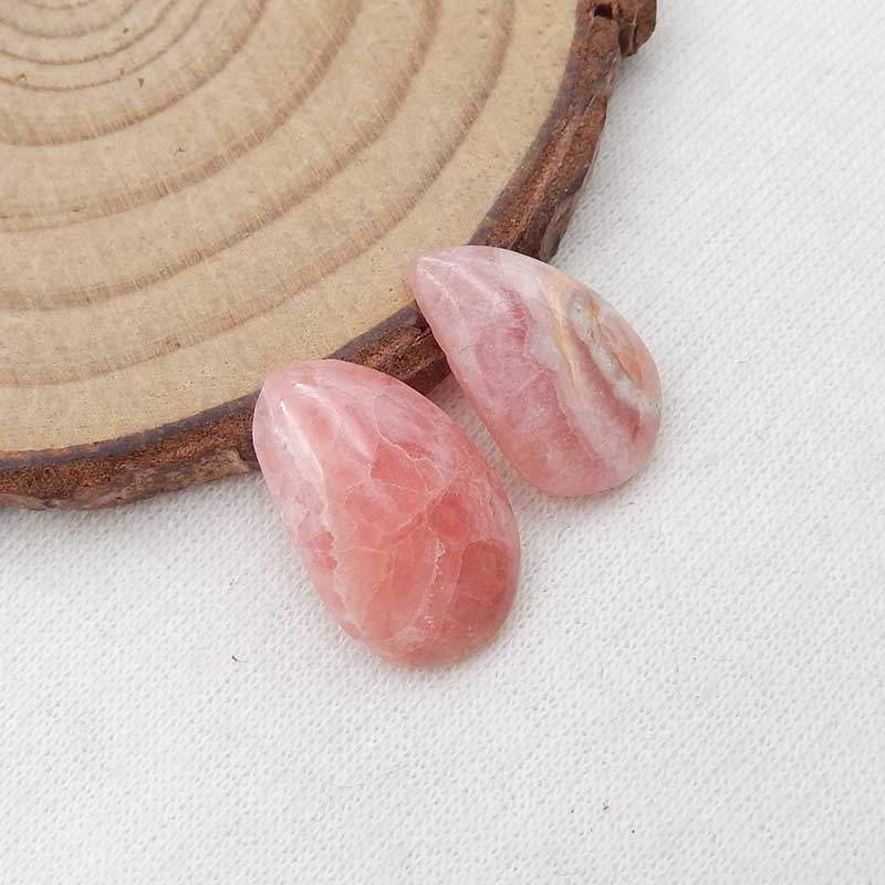 Natural Argentina Rhodochrosite Cabochons Paired 16x10x3mm, 18x11x4mm, 2.7g