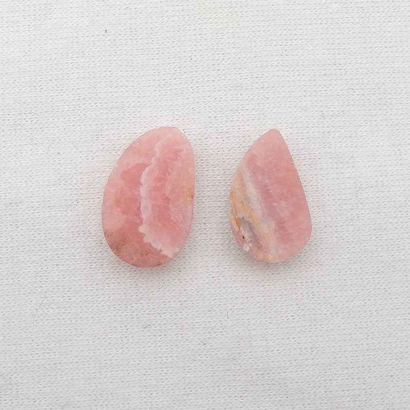 Natural Argentina Rhodochrosite Cabochons Paired 16x10x3mm, 18x11x4mm, 2.7g