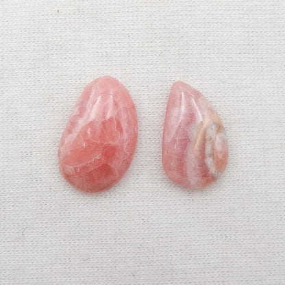 Natural Argentina Rhodochrosite Cabochons Paired 16x10x3mm, 18x11x4mm, 2.7g
