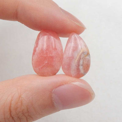 Natural Argentina Rhodochrosite Cabochons Paired 16x10x3mm, 18x11x4mm, 2.7g