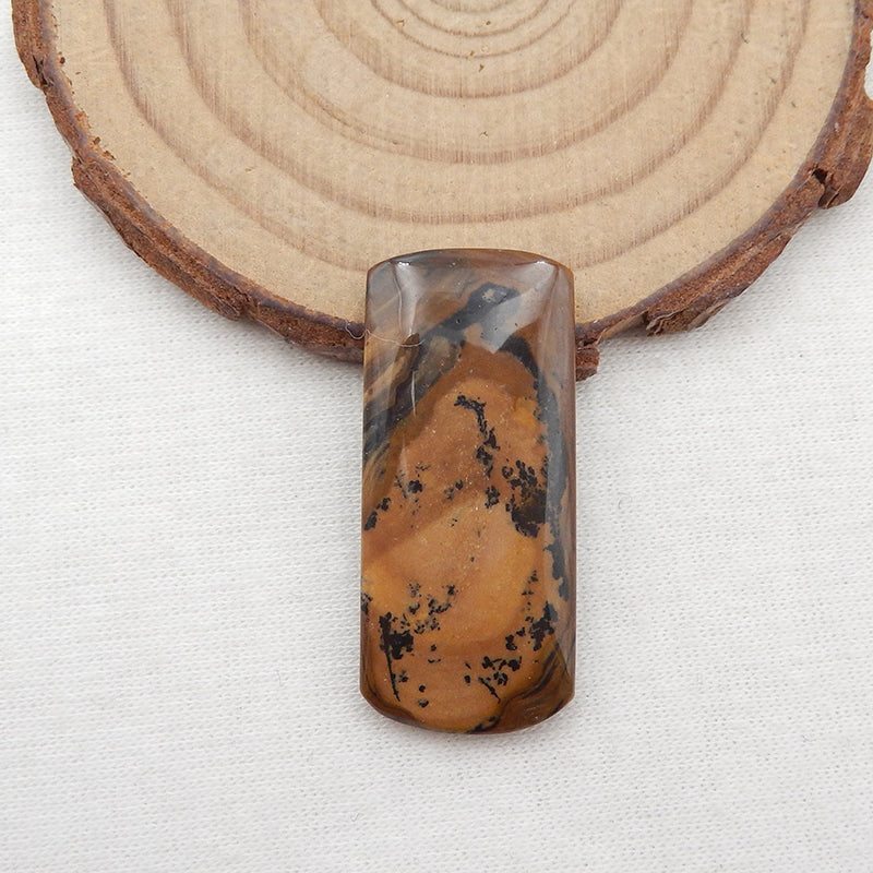 Natural Biggs Jasper Cabochon 35x15x4mm, 4.8g