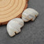 Natural Banded Agate Carved Bear Earring Beads 20x15x7mm, 6.3g