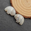 Natural Banded Agate Carved Bear Earring Beads 20x15x7mm, 6.3g