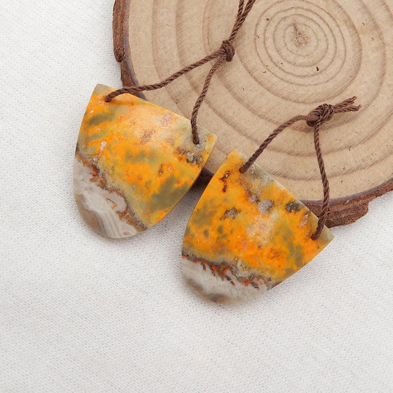 Natural BumbleBee Jasper Earring Beads 22x22x4mm, 7.8g