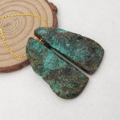 Natural African Turquoise Earring Beads 44x20x7mm, 18.1g