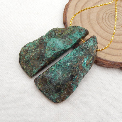 Natural African Turquoise Earring Beads 44x20x7mm, 18.1g